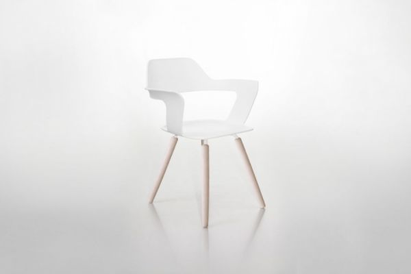 Muse Stuhl Holzoptik Weiß