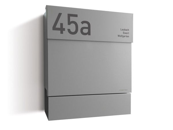 Briefkasten Letterman 5 Silber inkl. LED-Licht und optionaler Gravur