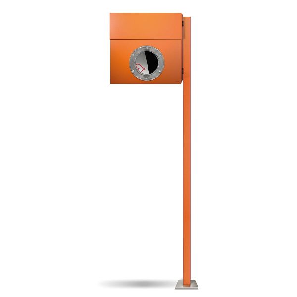 Standbriefkasten Letterman 1 Orange mit Bullauge