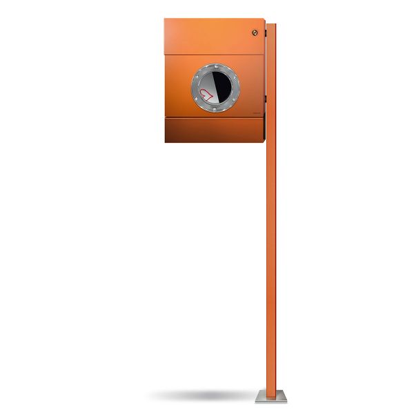 Standbriefkasten Letterman 2K orange mit Klingel orange