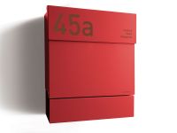 Briefkasten Letterman 5 Rot Gravur Briefkasten Letterman 5 Rot Gravur