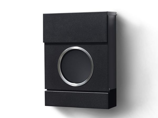 Briefkasten Letterman MB mit Bullauge und LED-Licht in Schwarz