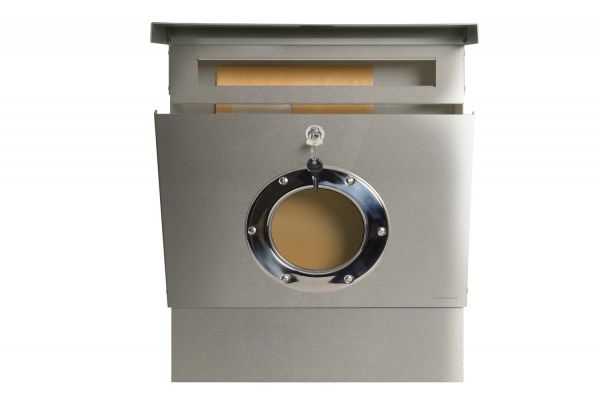 Letterman 2 Standbriefkasten Edelstahl geöffnet