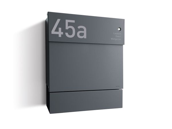 Briefkasten Letterman 5K Anthrazit (RAL 7016) mit Klingel inkl. LED
