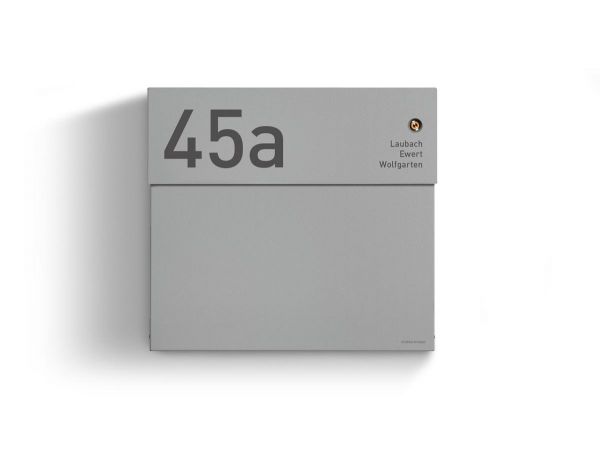 Letterman 4 Briefkasten Silber mit Klingel Orange