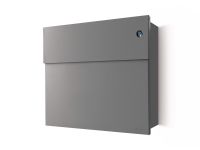 Vorschau: Letterman 4K Briefkasten Silber mit Klingel Blau Vorschau: Letterman 4K Briefkasten Silber mit Klingel Blau