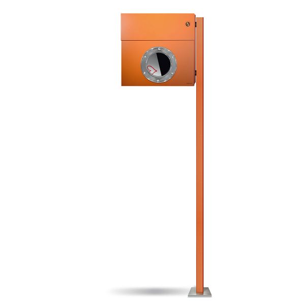 Standbriefkasten Letterman 1K orange inkl. LED Licht und Klingel orange