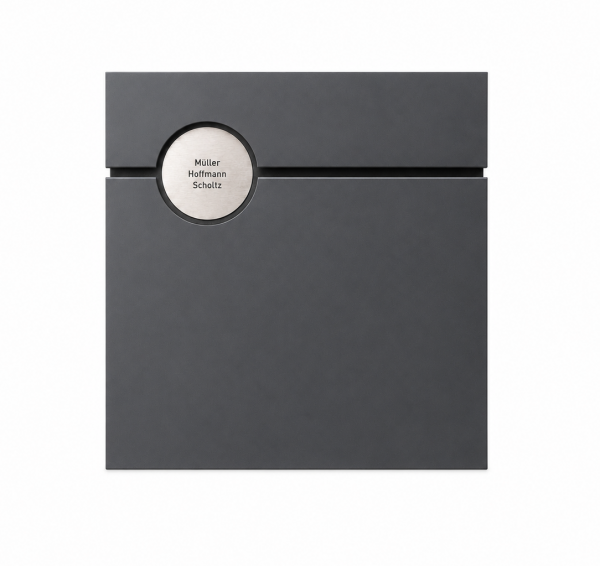 Briefkasten Letterman 6 RUND Anthrazit (RAL7016) inkl. Gravur &amp; LED-Licht