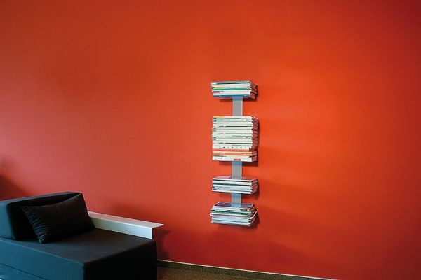 Booksbaum Magazin Wand klein Silber