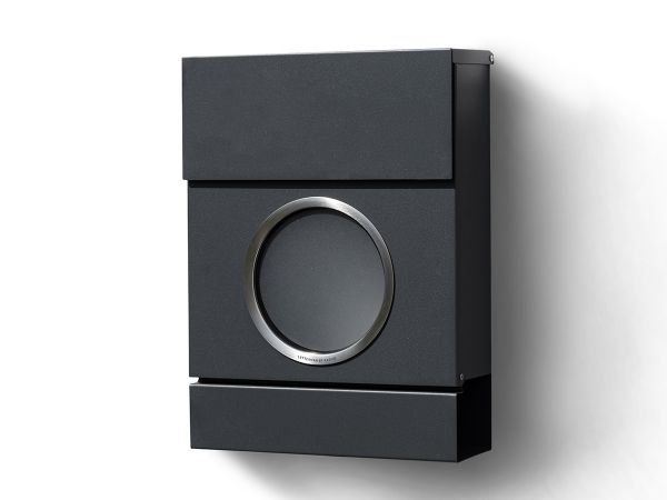 Briefkasten Letterman MB mit integriertem LED-Licht und markantem Bullauge in Anthrazit