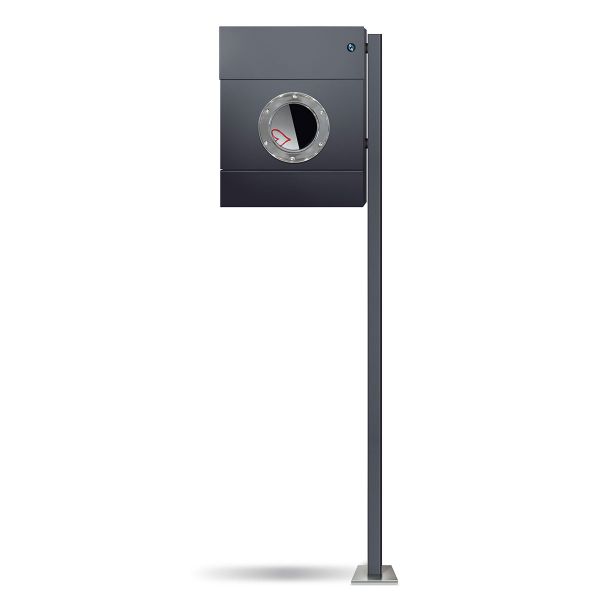 Standbriefkasten Letterman 2K Anthrazit - Klingel Blau