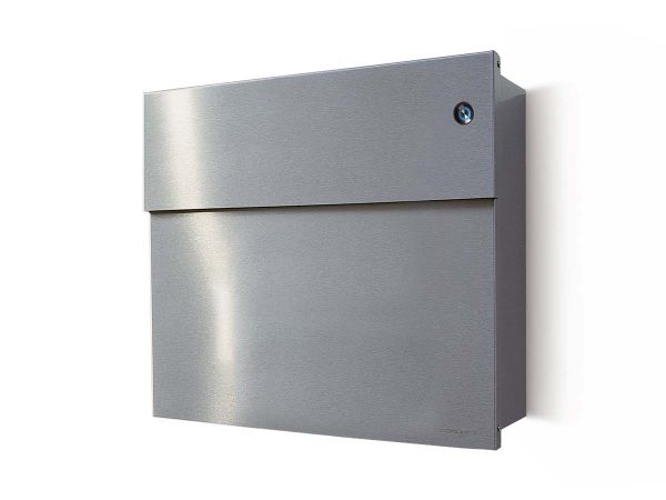 Briefkasten Letterman 4 Edelstahl mit Klingel Blau