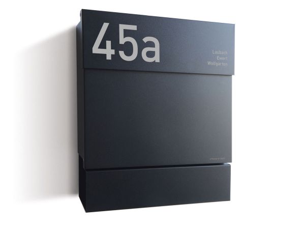 Briefkasten Letterman 5 Schwarz Gravur