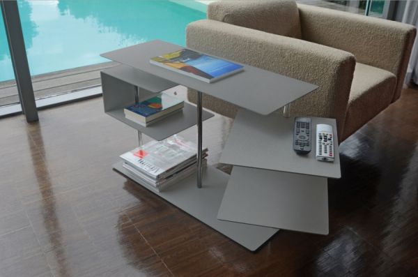 Beistelltisch X-Centric Table 2 in Silber