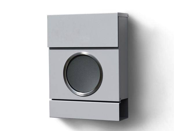 Briefkasten Letterman MB mit Bullauge und LED-Licht in Silber